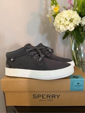 Sperry Crest Knoll Canvas Mid-Top Sneakers Women’s 5.5M Gray – Worn Once EUC
